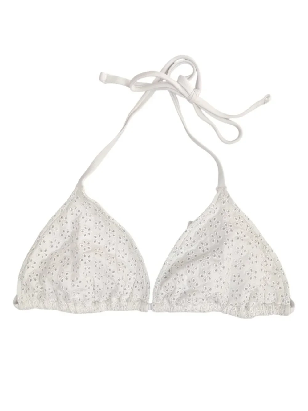 NWT Pink by Frankie's Bikinis White Bikini Set String Eyelet Size L